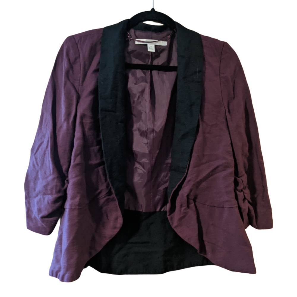 LC Lauren Conrad Plum Blazer with Black Trim